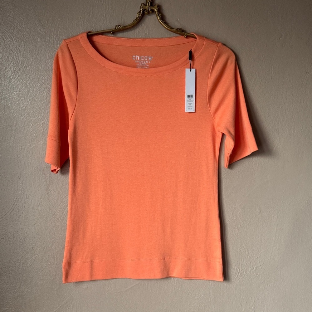 Chico's Everyday Bateau Pima Cotton Tee